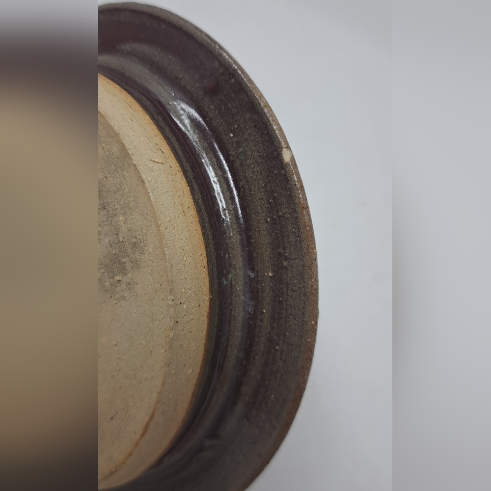 Vintage Candle Holder Candlestick Finger Loop Drip Bowl Signed Ceramic Pottery - Picture 11 of 11